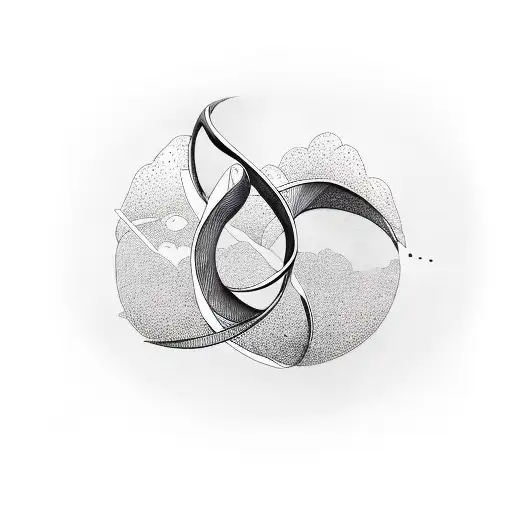 A Sensual Silhouette Of A Traveler Embracing The Infinity Symbol