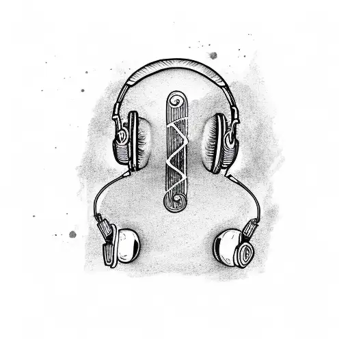 A Tucan Bird Wearing Headphones And Surrounded By Musical Notes