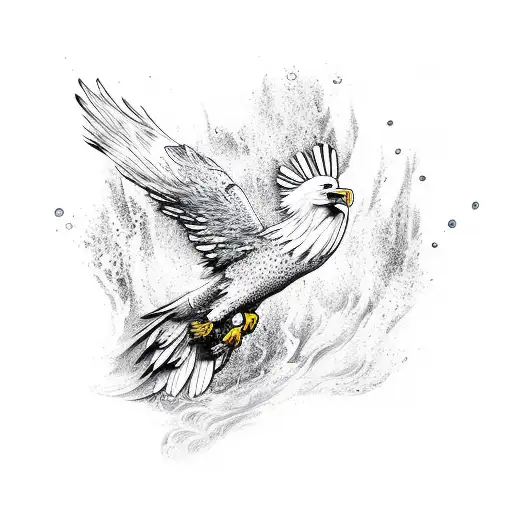 Cancer Zodiac Sign With Water Waves And An Eagle