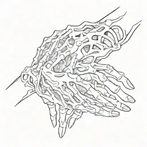 Skeleton Hands Holding Each Other