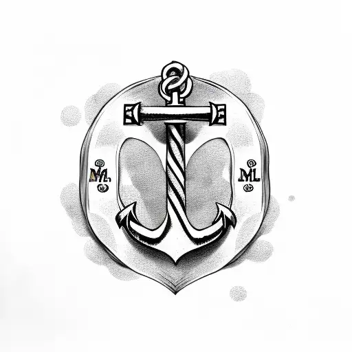 Anchor With Letters M And D On Sides