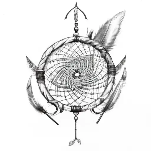 Dreamcatcher With Long Feathers And Horseshoe