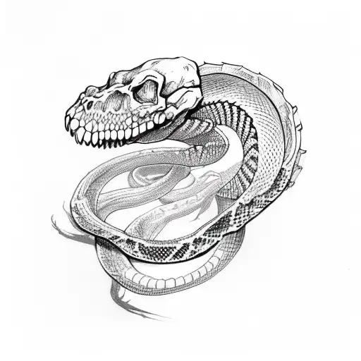 Black And Red Skeleton Snake