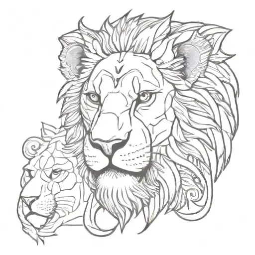 Lion Elephant Head With