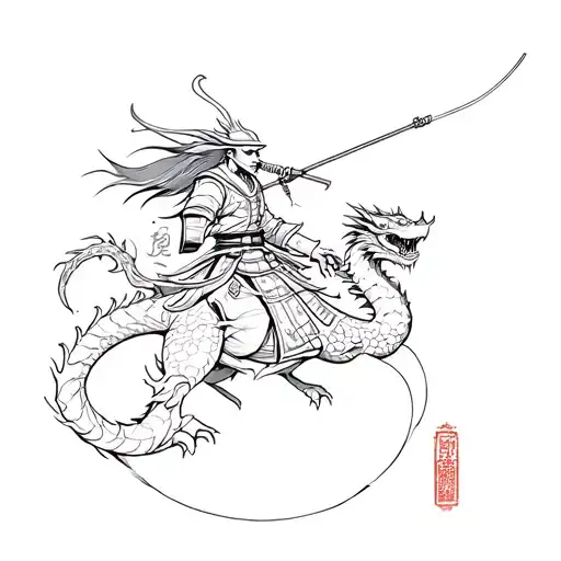 Samurai Riding Dragon