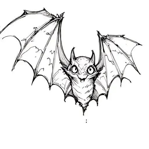 Bat With 3 Eyes And Large Torn Wings