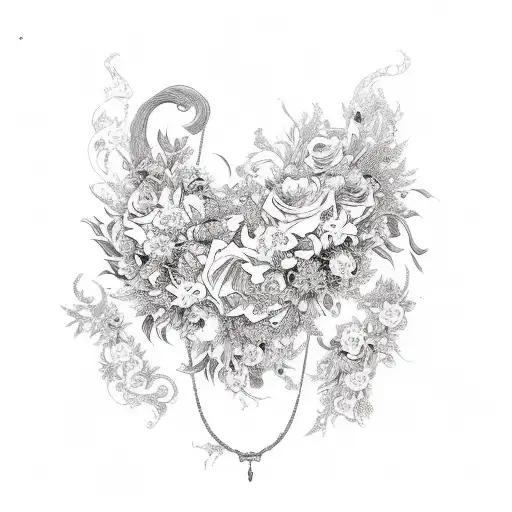 Anime Coffin Adorned With Intricate Floral Patterns