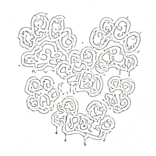 4 Dog Paws Withe Word Fabi In Each Of The Paws In 2D