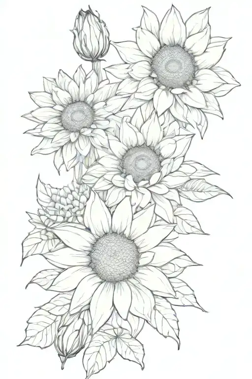 Sunflower And Waterlily