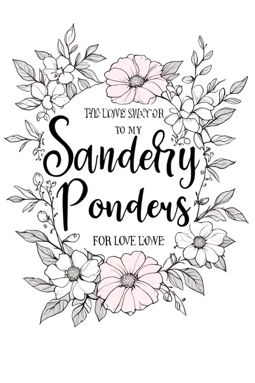 Feminine Floral For Love Progress And Includes My Name Sanders