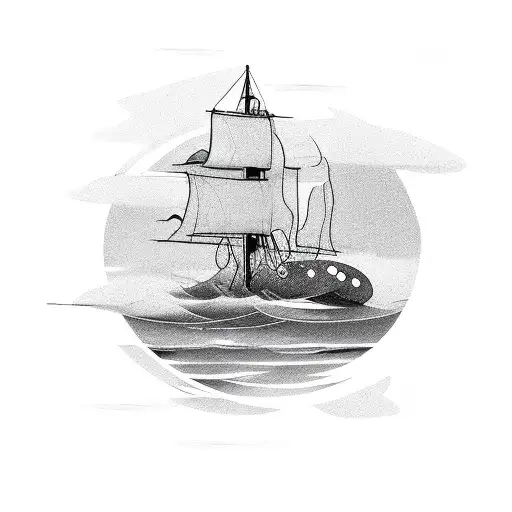 Boat In Water Heavy Storm