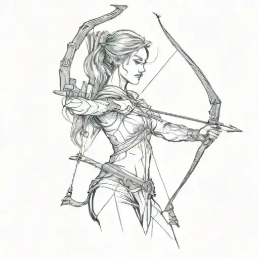 A Woman Holding A Bow And Arrow