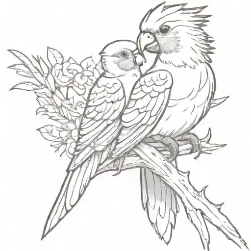 Cancer Ribbon Cockatiel