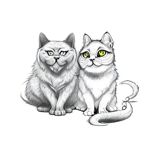 A Cute Ghost Petting A Ghost Cat