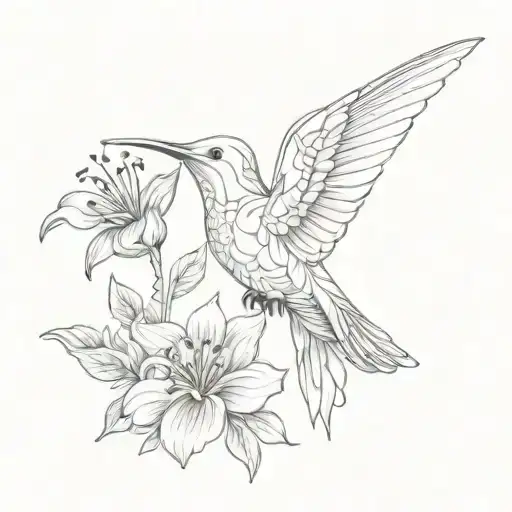 Humming Bird Made Out Of Flowers