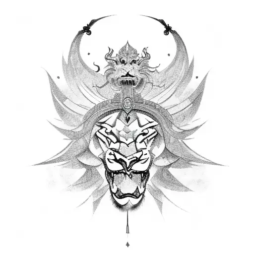 Sword With Lion And Dragon