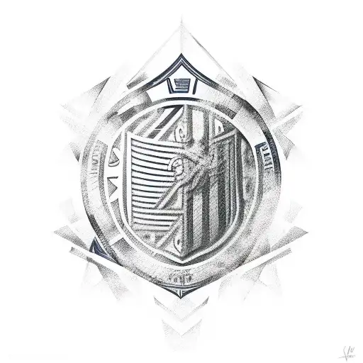 An Abstract Representation Of The Santos Logo Combined With Elements Of Soccer