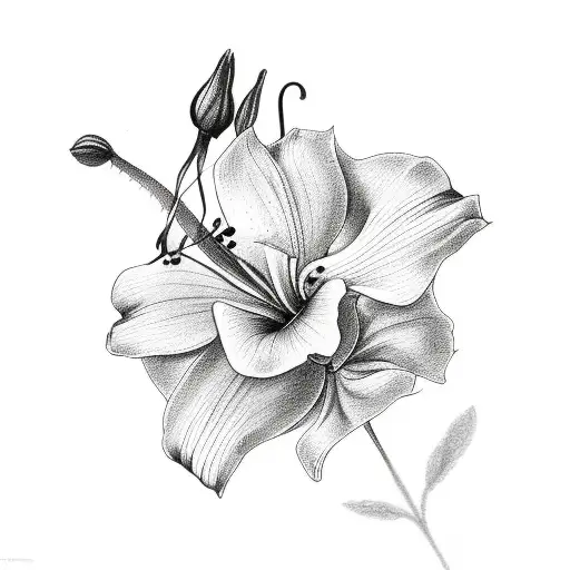 Bouquet Of Lily Orchid Rose Carnation Mimosa And Poppy