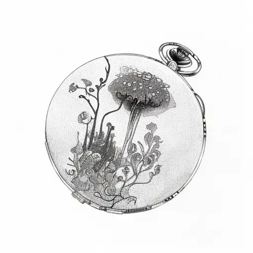 A Broken Pocket Watch That Is Covered In Plants From Lack Of Care Over Many Years