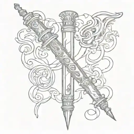 The Word Whatever With A Pair Of Nunchucks