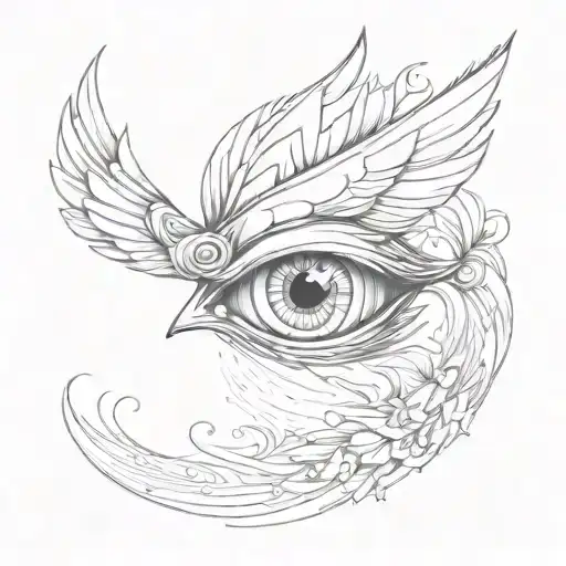 Biblical Angel Eye With Wings