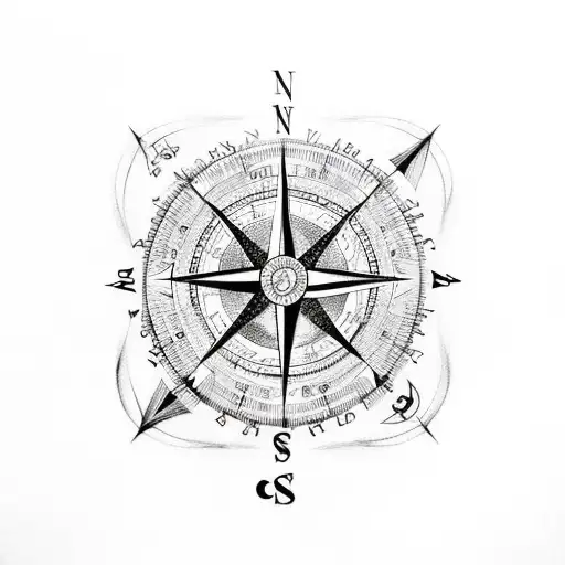 A Compass With Musical Symbols As The Needle