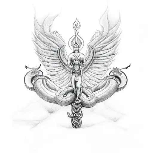 Shiva Angel Wings Snake Trident Yoga Peace Soul