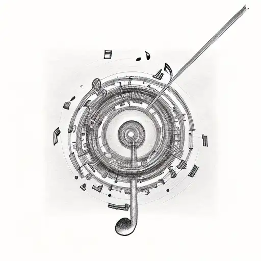 A Music Note Intertwined With A Houston Skyline