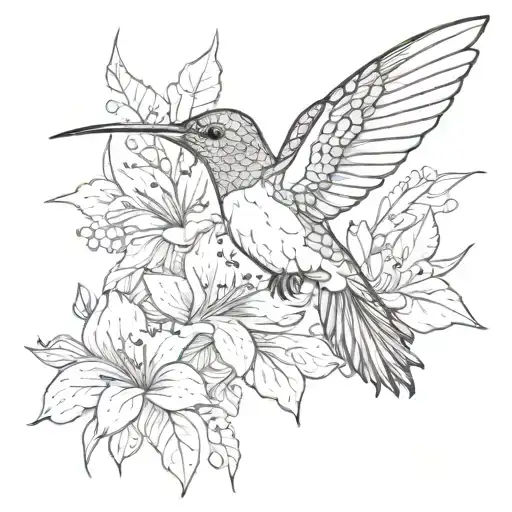 Flower Humming Bird Flying