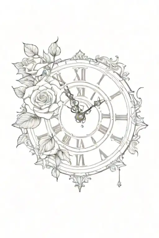 Rose Roman Numeral Clock Bible Verse Written With Eye