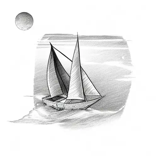 Birthday With A Sail Boat And A Angle Wings