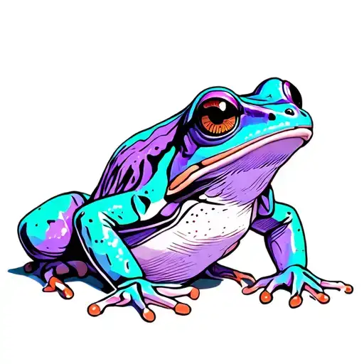 Purple And Teal Tree Frog