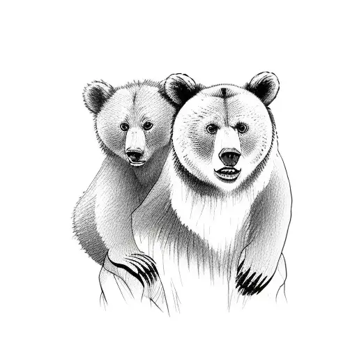 Daddy Bear With One Cub