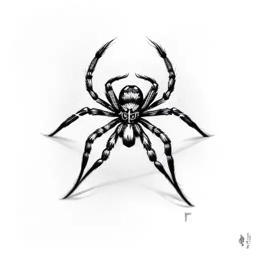 Spider On Curved Dagger Gothic