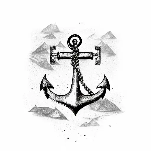 An Anchor Submerged In A Sea Of Hungarian Symbols