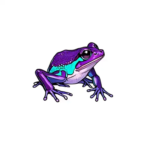 Purple And Teal Tree Frog