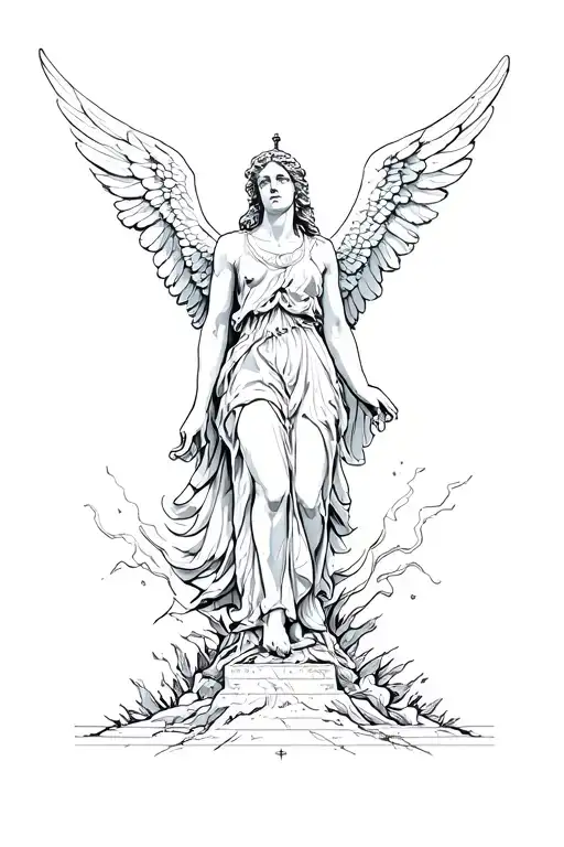 Angel Of Victory Rising Out Of The Ground