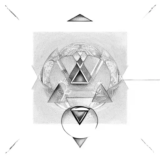 A Minimalist Glass Of Wine Containing A Triangle And An Infinite Symbol