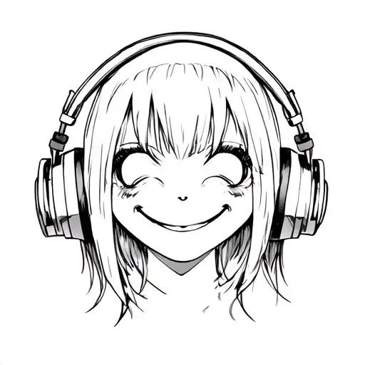 Emo Smile Headphones Rock Music