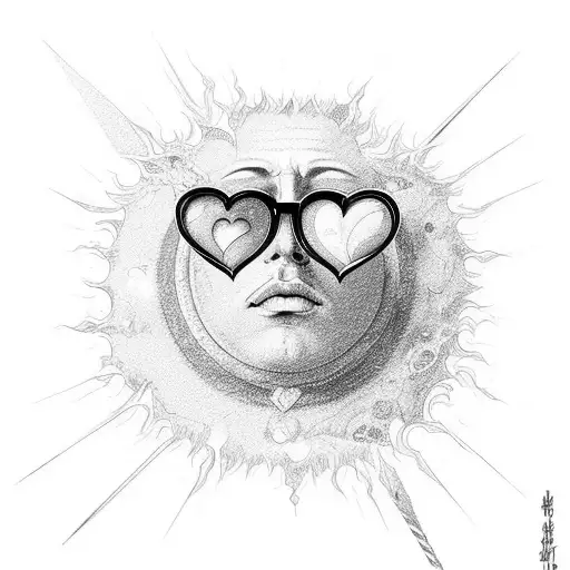Broken Sun Glasses With Heart Inside