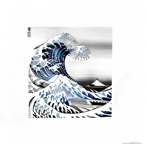 Hokusai Wave Inside Chef Knife