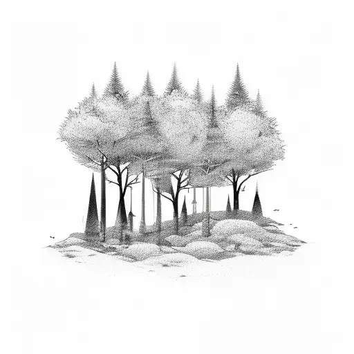 2 Forests With An Arrow Pointing To Each In The Middle And Love