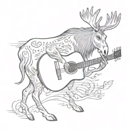 Moose Playing Acoustic Guitar
