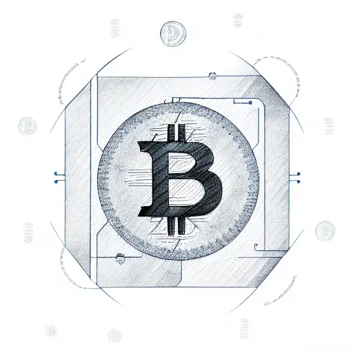 Bitcoin Symbol With A Circuit Board Pattern