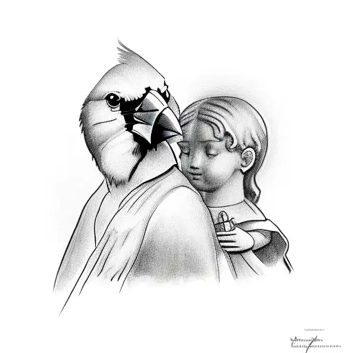 Cardinal With Jesus Christ