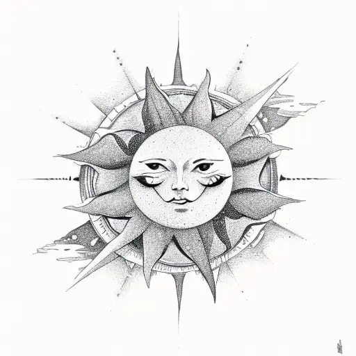 Whimsical Celestial Sun And Moon Kissing Elements