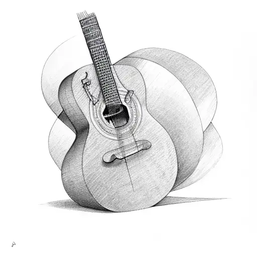 Guitar With Music Sheet Background