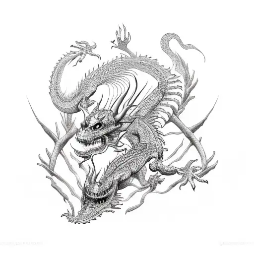 Under Water Dragon Skeleton