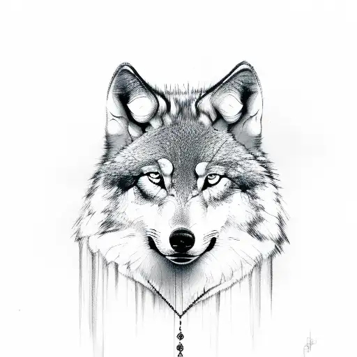 Realistic Freya Goddess With Wolf