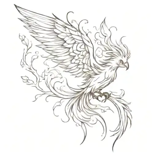 Phoenix With One Wing High And The Other Low